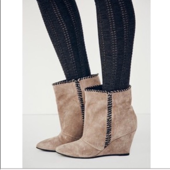 Free People Shoes - Distressed Stitched Boho Wedge Boots